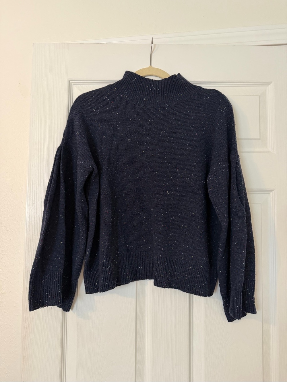 Mud Pie Navy Speckled Mock Neck Sweater